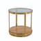 Armen Living Hattie Glass Top End Table with Brushed Gold Legs LCDXLAGLGLD - alternate 1